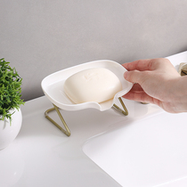 Light luxury bathroom soap box free punch wall hanging asphalt frame without water new household simple collection soap box