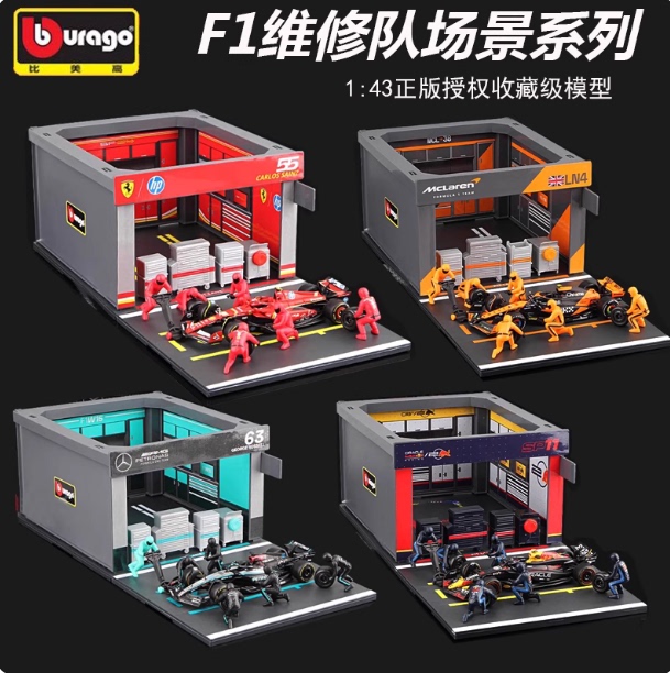1:43 Scale Mercedes-Benz F1 Pit Stop Scene Model Ferrari/Red Bull/Mclaren 1:43 Scale Mercedes-Benz F1 Pit Stop Scene Model Ferrari/Red Bull/Mclaren