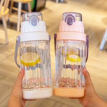  Portable 2000ml large water cup boys summer simple fashion plastic cup ladies 1500ml large capacity cup