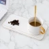 Ly cà phê phong cách Bắc Âu với muỗng với chiếc cốc gốm cốc nhỏ Châu Âu ly nước sang trọng cao cấp cốc nhỏ tươi cao cấp - Cà phê
