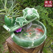 Jingdezhen ceramic water tank humidification fish raising ornaments living room facade porcelain tank water container spray water circulation