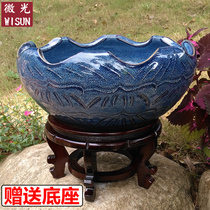 Jingdezhen ceramic fish tank water lily tank lotus bowl lotus Lotus pot Narcissus Company family new decorative ornaments raising turtle tank