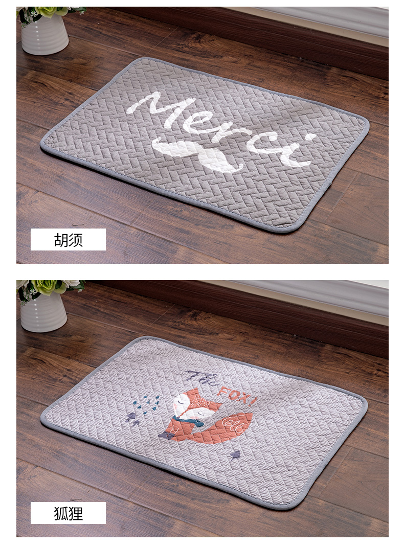 Nordic phim hoạt hình bông không trượt máy bông rửa vải giường bảng phòng ngủ thảm mat mat mat - Thảm sàn thảm xốp trải sàn 60x60