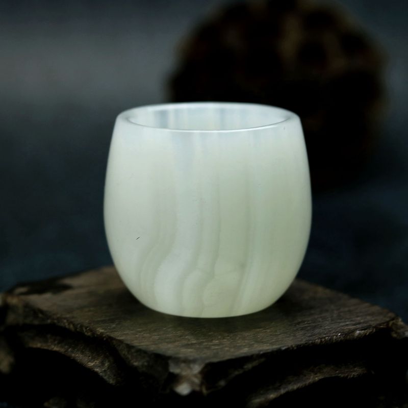 Natural Afghanistan Qingbai jade white jade wine glass jade cup for domestic tangled jade cup swinging piece white wine glass of ancient winewine glass