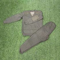 Old-fashioned army green fleece jacket for men in winter outdoor sports cold-proof plus velvet to keep warm autumn and winter V-neck fleece suit