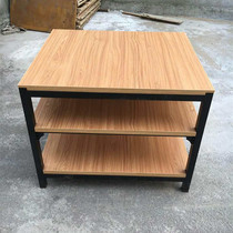 Supermarket steel and wood milk pile head beverage promotion table high-end three-layer multi-function pile head clothing promotion table