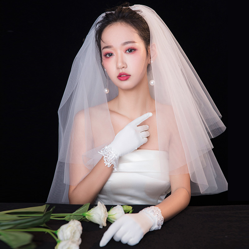 2021 Bridal Wedding Dress New Headdress Super Xian Sen Department Licensed Double-Layer Fluffy Travel Photo Props Veil