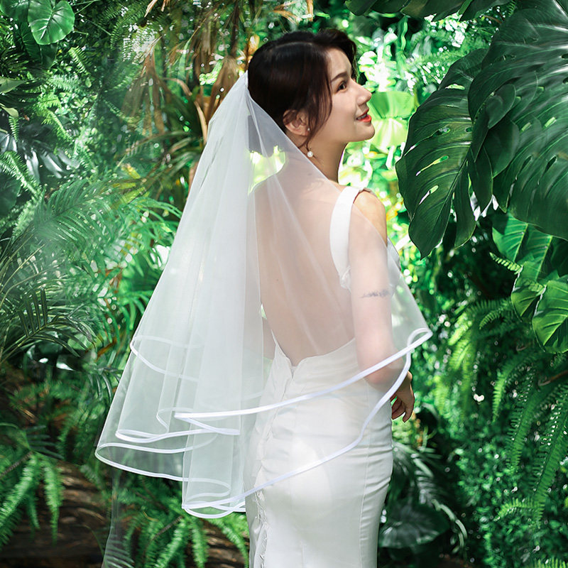 Bridal veil Main wedding veil headdress Super fairy Sen department simple retro net red photo props travel short section