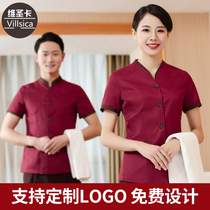  Cleaning work clothes short-sleeved female suit hotel waiter aunt hotel summer cleaning staff work clothes suit property