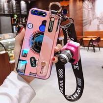 Huawei Honor 20 mobile phone case 20s Honor v20 female net red camera Honor 10 Laser blue light Wristband 10i lanyard halter neck v10 Personality and creativity 20i Honor ten all-inclusive pro couple