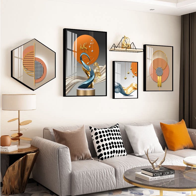 Living Room Decoration Painting TV Sofa Background Wall Mural Dining Room Wall Painting Bedroom Wall Minimalist Light Lavish Room Hanging Painting