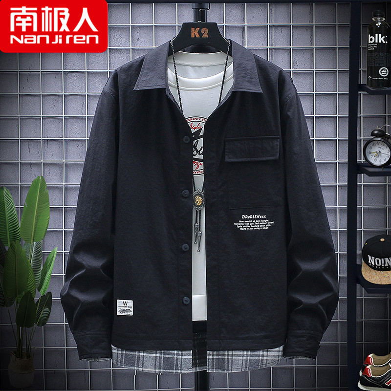 Antarctic autumn new men's shirt trend Japanese loose casual handsome shirt tooling youth jacket