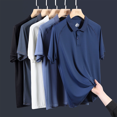 Футболка с коротким рукавом, дышащая летняя одежда, летняя футболка polo, для среднего возраста