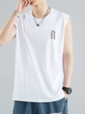 Мужской летний тонкий жилет, спортивная футболка без рукавов для тренировок для отдыха, в американском стиле
