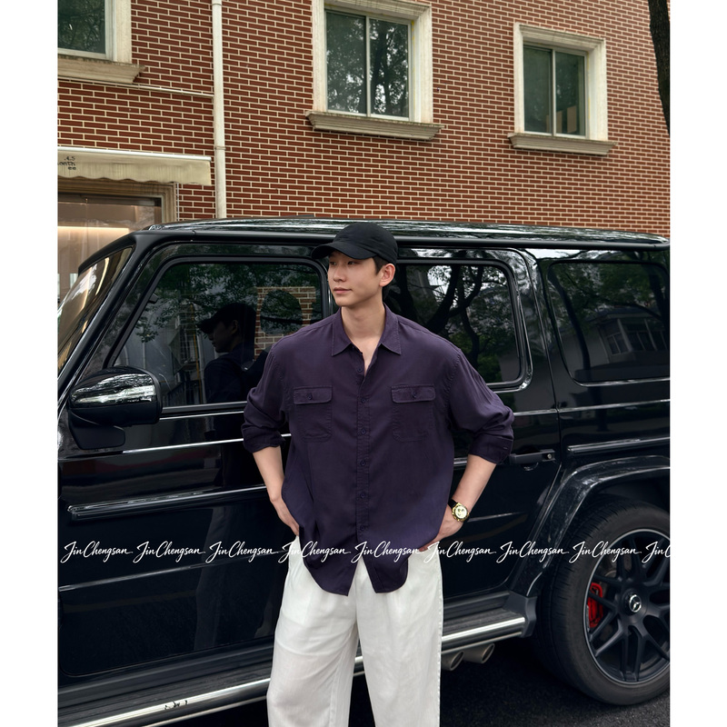 G3 Jin Cheng San 2026 Summer New Old Money Style Stand Collar Three-Color Double Pocket Lyocell Linen Shirt G3 Jin Cheng San 2026 Summer New Old Money Style Stand Collar Three-Color Double Pocket Lyocell Linen Shirt