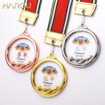 Crystal medals listed custom-made creative marathon games childrens competition champion medal making lettering