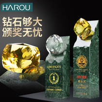 Marble Crystal Trophy Customized High-grade Diamond Honor Awards Creative Childrens souvenir making lettering