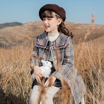 Girlswoolen jacket children What about children? 2021 autumn and winter new childrens clothes thickening clip cotton big child foreign air winter clothing