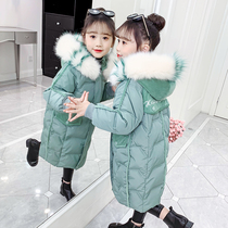 Girls winter down cotton clothes 2021 New Girls big children foreign children Winter cotton padded padded jacket coat