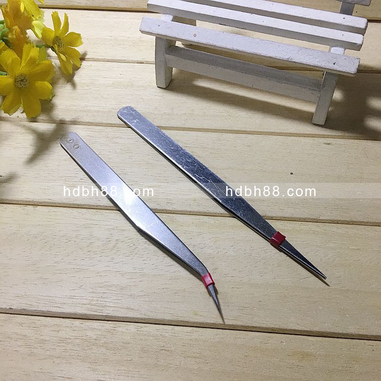 Pointed tweezers elbow tweezers Straight head tweezers plucking pliers eyebrow clamping brow tool mobile phone repair small tool