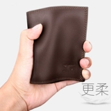 Septwolves, короткий бумажник, ультратонкий кожаный кошелек для школьников, из натуральной кожи