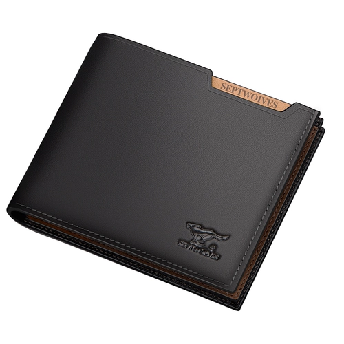 Septwolves, короткий бумажник на день Святого Валентина, кошелек с молнией, подарок на день рождения, из натуральной кожи