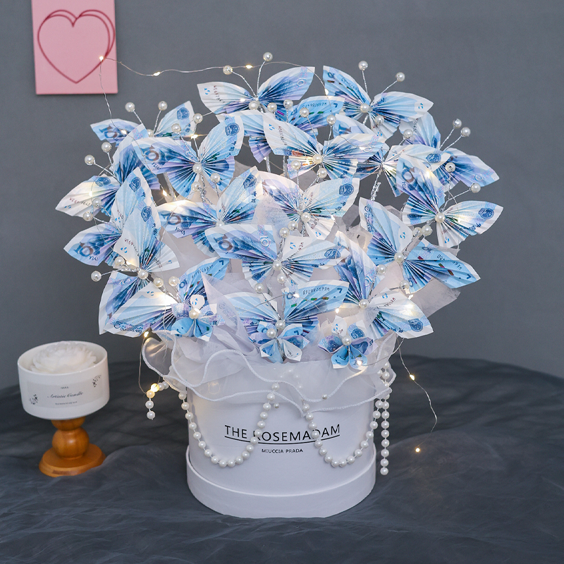 Creative DIY Handmade LAOSHU Butterflies Money Bucket Material Kit Set Girlfriend's Birthday Valentine's Day Gift
