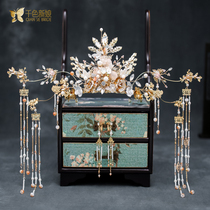 Xiuhe clothing headdress wedding hair accessories Chinese wedding costume phoenix crown temperament bride retro dragon and phoenix jacket jewelry Yue Yao