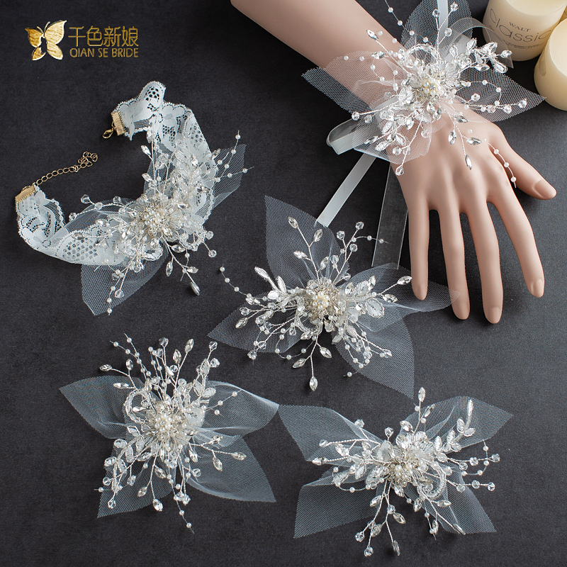 New Style Fairy-Like Wrist Flower Rhinestone Neck Accessory Bridal Headpiece Necklace Set Wedding Dress Accessories Feiyang New Style Fairy-Like Wrist Flower Rhinestone Neck Accessory Bridal Headpiece Necklace Set Wedding Dress Accessories Feiyang