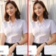 [Короткие рукава] 2 части 65 (v -neck White Thin)))