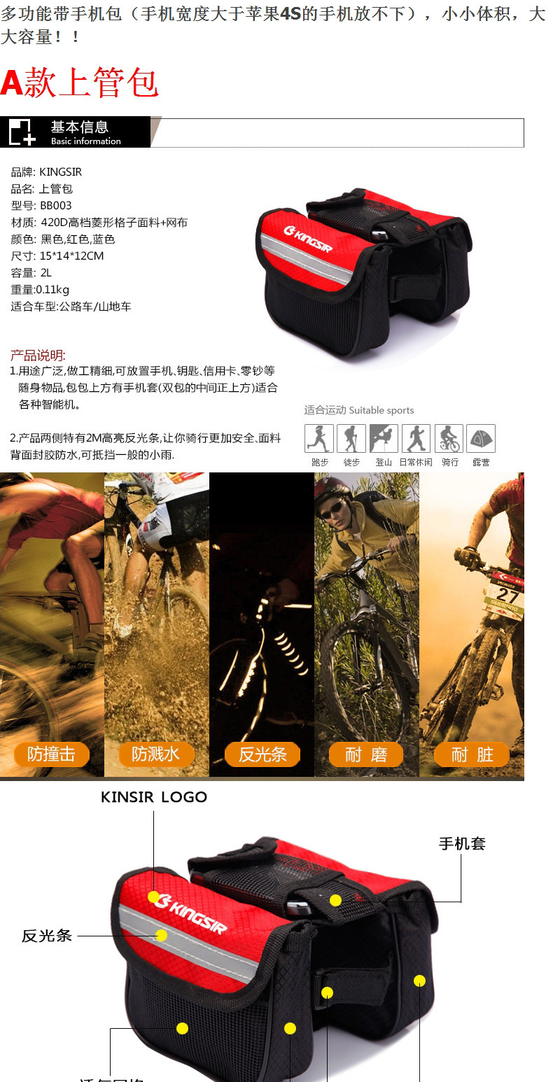 Sacoche pour vélo SAHOO - Ref 2215680 Image 6