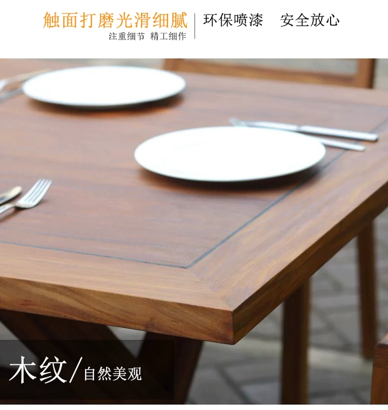 Jingou ngoài trời cao cấp tếch giản dị chống ăn mòn rắn bàn gỗ và ghế sân vườn ban công cafe bar đồ nội thất bàn ghế ngoài trời giá rẻ