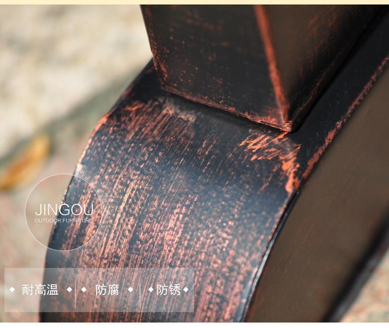Jingou Outdoor Villa Courtyard Grill Bàn gang và ghế sân vườn Sân ngoài trời kết hợp đồ nội thất bằng sắt bàn trà ngoài trời