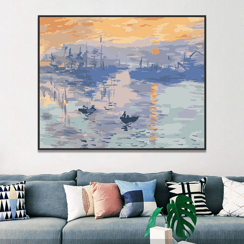 diy digital oil painting decompression propylene hand-painted filling oil color hand-painted painted self-painted Van Gogh apricot