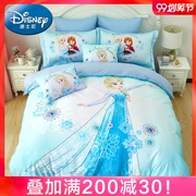 Disney Princess phim hoạt hình trẻ em cotton bốn mảnh bộ đồ giường cô gái bông chăn tấm ba mảnh - Bộ đồ giường bốn mảnh