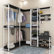 Phòng ngủ móc áo giá sàn kết hợp đơn giản cloakroom góc treo quần áo giá lưu trữ nhà tủ quần áo rèn sắt - Kệ