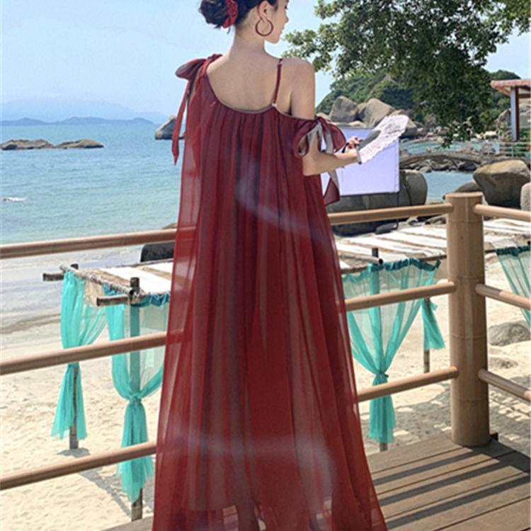 Red Dressing Gown Dress for Female Bride Wedding High-End Niche Light Wedding Dress Outdoor Scene Photo Shoot Dress