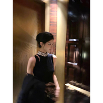 Style sleeveless one-piece dress 2022 Spring new design Sensation Superior Temperament slim Black Bottom Long dress