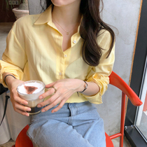 2020 spring new shirt design sense niche long sleeve loose shirt Korean version Joker student shirt female retro