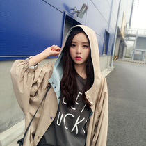 Trench coat womens long spring and autumn new Korean version of loose size long sleeve double-faced student oversize coat tide