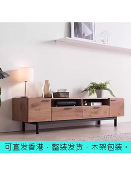Straight hair hong kong simple tv cabinet coffee table combination small apartment living room scandinavian retro industrial style