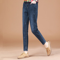 Zhenya flagship store New womens official website flagship store 2021 summer dark blue denim Halterneck womens pants