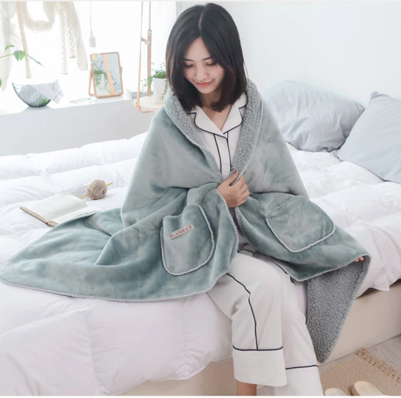 điều hòa không khí lông cừu chăn san hô trong mùa hè ngủ trưa nhỏ chăn mền flannel để giữ cashmere ấm giản dị lười biếng sofa chăn - Ném / Chăn