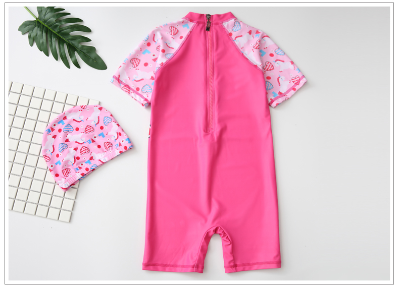 Đồ bơi cho trẻ em gái Xiêm Boxer Đồ bơi cho bé Học sinh trung học nhỏ Spa Spa Đồ bơi có mũ - Bộ đồ bơi của Kid đồ bơi h&m cho bé gái