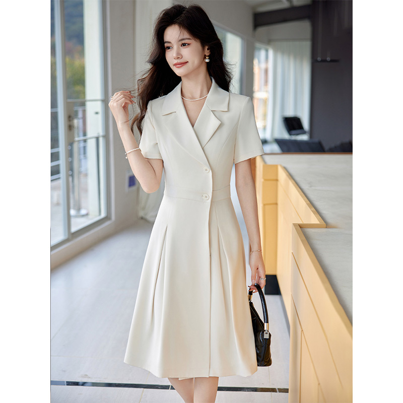 Short-Sleeved Suit Dress for Women, Summer 2026 New Style, Formal Occasion, Workplace, Professional Work Dress, Commuting Dress, Thin