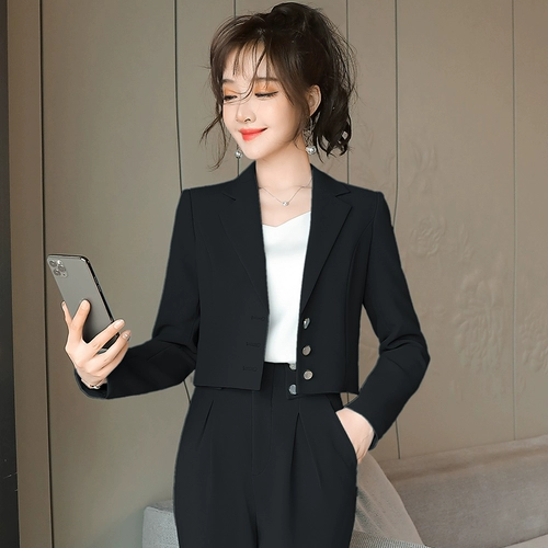 Осенний пиджак классического кроя, короткий комплект для отдыха, подходит для подростков, яркий броский стиль