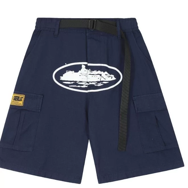 Европейский и американский стиль уличного хип-хоп CORTEIZ принт острова Алькатрас свободные повседневные шорты с несколькими карманами для работы для мужчин