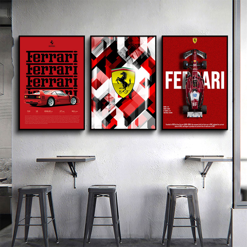 F1 Car Decorative Painting Living Room Wall Decoration Bedroom Mural Entrance Background Wall Ferrari Hanging Painting Poster Wall Sticker F1 Car Decorative Painting Living Room Wall Decoration Bedroom Mural Entrance Background Wall Ferrari Hanging Painting Poster Wall Sticker