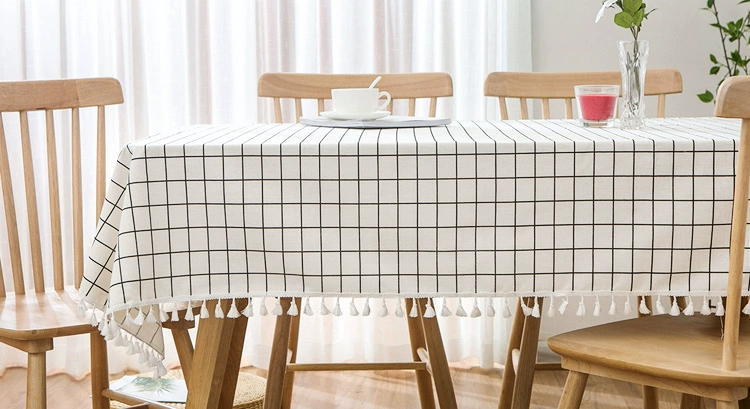 Nhật bản phong cách đơn giản Bắc Âu ins khăn trải bàn cotton và linen lưới bàn cà phê bìa bảng vải bảng vải nhỏ tươi dài quảng trường