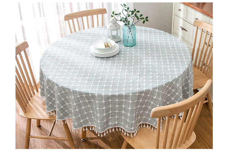 Nordic nhà đơn giản kẻ sọc bông khăn trải bàn vải lớn bàn tròn người Mỹ gốc Nhật vòng khăn trải bàn khăn trải bàn bàn cà phê - Khăn trải bàn khăn trải bàn học caro